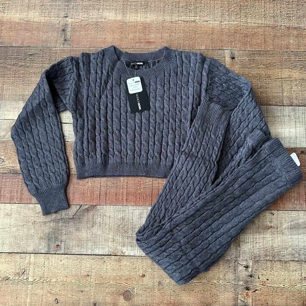 126. Fashion Nova Gray Cable Knit Sweater